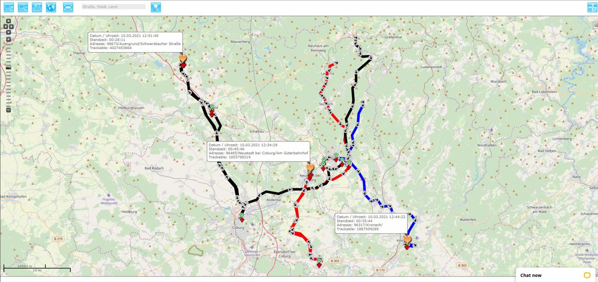 Objekt Tracking der Einsatzorte des Mitarbeiters